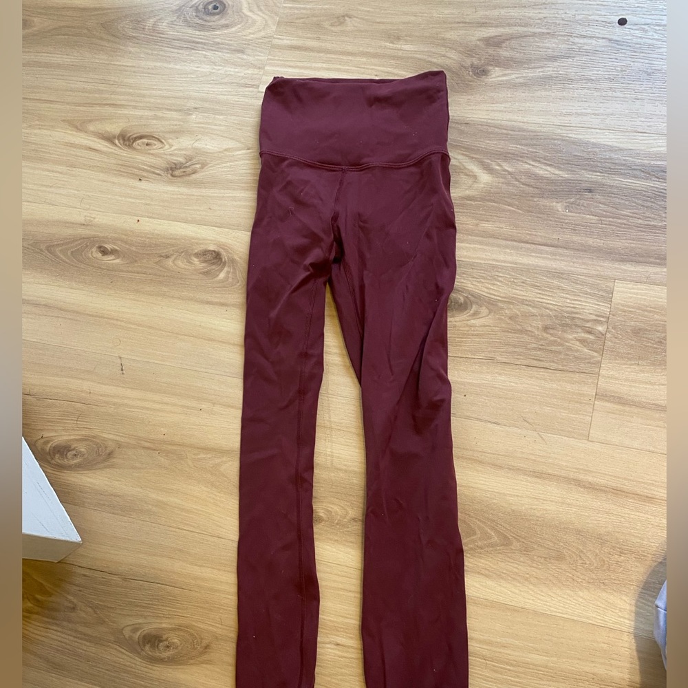 Lululemon Wunder Train High-Rise leggings in Red/ Bugundy with Everlux Fabric